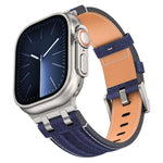 สายรัดนาฬิกาหนังวีแกนเย็บลายยีนส์ สำหรับ Apple Watch 46mm / 49mm / 45mm / 44mm