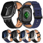 สายรัดนาฬิกาหนังวีแกนเย็บลายยีนส์ สำหรับ Apple Watch 46mm / 49mm / 45mm / 44mm