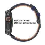 สายรัดนาฬิกาหนังวีแกนเย็บลายยีนส์ สำหรับ Apple Watch 46mm / 49mm / 45mm / 44mm