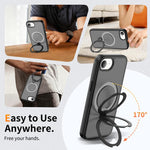 เคสโทรศัพท์กันกระแทกพร้อมขาตั้งหมุน 360 องศาและถุงลมนิรภัยแม่เหล็ก สำหรับ iPhone 16e / 17e, สำหรับ iPhone 17 Pro Max, สำหรับ iPhone 17 Pro, สำหรับ iPhone 17, สำหรับ iPhone Air, สำหรับ iPhone 16 Pro Max, สำหรับ iPhone 16