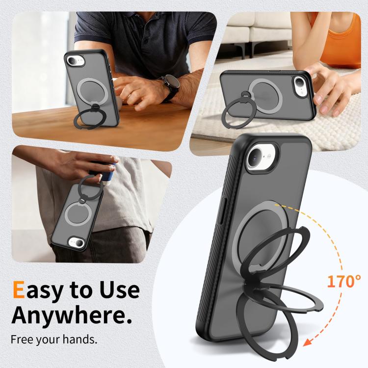 เคสโทรศัพท์กันกระแทกพร้อมขาตั้งหมุน 360 องศาและถุงลมนิรภัยแม่เหล็ก สำหรับ iPhone 16e / 17e, สำหรับ iPhone 17 Pro Max, สำหรับ iPhone 17 Pro, สำหรับ iPhone 17, สำหรับ iPhone Air, สำหรับ iPhone 16 Pro Max, สำหรับ iPhone 16