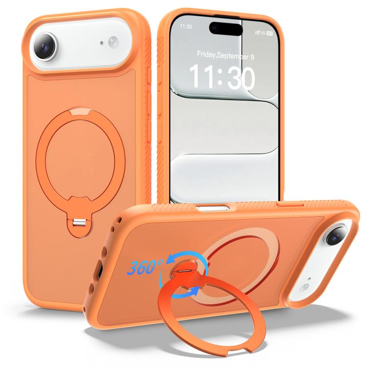เคสโทรศัพท์กันกระแทกพร้อมขาตั้งหมุน 360 องศาและถุงลมนิรภัยแม่เหล็ก สำหรับ iPhone 16e / 17e, สำหรับ iPhone 17 Pro Max, สำหรับ iPhone 17 Pro, สำหรับ iPhone 17, สำหรับ iPhone Air, สำหรับ iPhone 16 Pro Max, สำหรับ iPhone 16