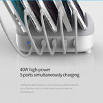 แท่นชาร์จอัจฉริยะ ORICO DUK-5P 40W 5 พอร์ต USB พร้อมขาตั้ง, ปลั๊ก US, ปลั๊ก UK, ปลั๊ก AU