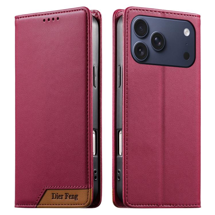 เคสโทรศัพท์หนังวีแกนแม่เหล็ก RFID แบบต่อผ้ารวม Dierfeng สำหรับ iPhone 17e / 16e, สำหรับ iPhone 17 Pro Max, สำหรับ iPhone 17 Pro, สำหรับ iPhone 17, สำหรับ iPhone Air, สำหรับ iPhone 16 Pro Max, สำหรับ iPhone 16 Pro, สำหรับ iPhone 16 Plus