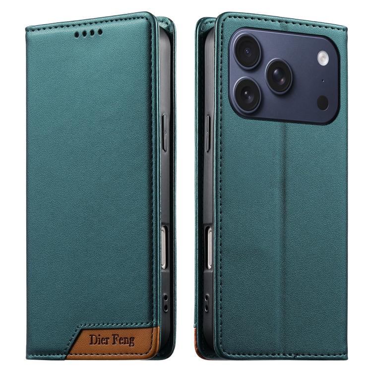 เคสโทรศัพท์หนังวีแกนแม่เหล็ก RFID แบบต่อผ้ารวม Dierfeng สำหรับ iPhone 17e / 16e, สำหรับ iPhone 17 Pro Max, สำหรับ iPhone 17 Pro, สำหรับ iPhone 17, สำหรับ iPhone Air, สำหรับ iPhone 16 Pro Max, สำหรับ iPhone 16 Pro, สำหรับ iPhone 16 Plus
