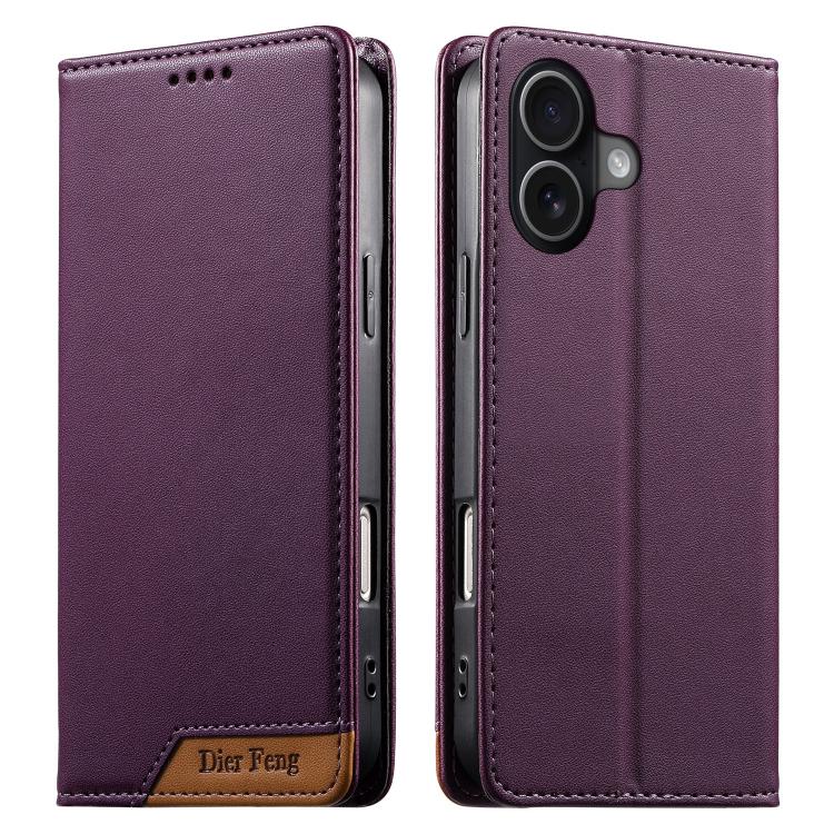 เคสโทรศัพท์หนังวีแกนแม่เหล็ก RFID แบบต่อผ้ารวม Dierfeng สำหรับ iPhone 17e / 16e, สำหรับ iPhone 17 Pro Max, สำหรับ iPhone 17 Pro, สำหรับ iPhone 17, สำหรับ iPhone Air, สำหรับ iPhone 16 Pro Max, สำหรับ iPhone 16 Pro, สำหรับ iPhone 16 Plus