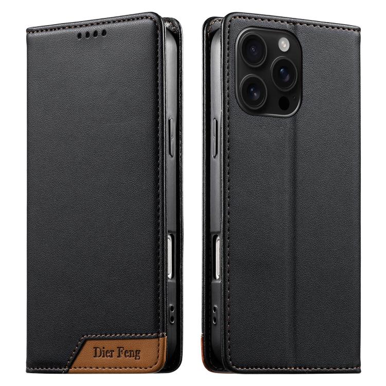 เคสโทรศัพท์หนังวีแกนแม่เหล็ก RFID แบบต่อผ้ารวม Dierfeng สำหรับ iPhone 17e / 16e, สำหรับ iPhone 17 Pro Max, สำหรับ iPhone 17 Pro, สำหรับ iPhone 17, สำหรับ iPhone Air, สำหรับ iPhone 16 Pro Max, สำหรับ iPhone 16 Pro, สำหรับ iPhone 16 Plus