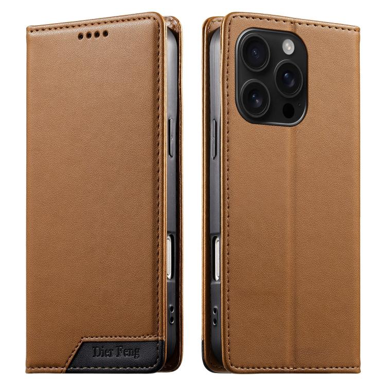 เคสโทรศัพท์หนังวีแกนแม่เหล็ก RFID แบบต่อผ้ารวม Dierfeng สำหรับ iPhone 17e / 16e, สำหรับ iPhone 17 Pro Max, สำหรับ iPhone 17 Pro, สำหรับ iPhone 17, สำหรับ iPhone Air, สำหรับ iPhone 16 Pro Max, สำหรับ iPhone 16 Pro, สำหรับ iPhone 16 Plus