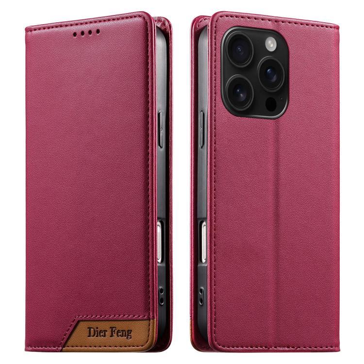 เคสโทรศัพท์หนังวีแกนแม่เหล็ก RFID แบบต่อผ้ารวม Dierfeng สำหรับ iPhone 17e / 16e, สำหรับ iPhone 17 Pro Max, สำหรับ iPhone 17 Pro, สำหรับ iPhone 17, สำหรับ iPhone Air, สำหรับ iPhone 16 Pro Max, สำหรับ iPhone 16 Pro, สำหรับ iPhone 16 Plus