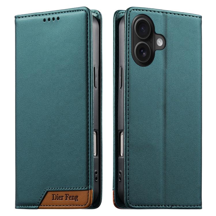 เคสโทรศัพท์หนังวีแกนแม่เหล็ก RFID แบบต่อผ้ารวม Dierfeng สำหรับ iPhone 16, สำหรับ iPhone 15 Pro Max, สำหรับ iPhone 15 Pro, สำหรับ iPhone 15 Plus, สำหรับ iPhone 15, สำหรับ iPhone 14 Plus, สำหรับ iPhone 14 / 13, สำหรับ iPhone 14 Pro