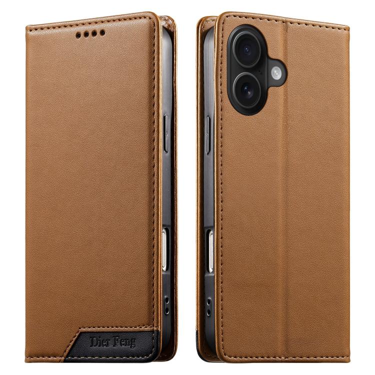 เคสโทรศัพท์หนังวีแกนแม่เหล็ก RFID แบบต่อผ้ารวม Dierfeng สำหรับ iPhone 16, สำหรับ iPhone 15 Pro Max, สำหรับ iPhone 15 Pro, สำหรับ iPhone 15 Plus, สำหรับ iPhone 15, สำหรับ iPhone 14 Plus, สำหรับ iPhone 14 / 13, สำหรับ iPhone 14 Pro