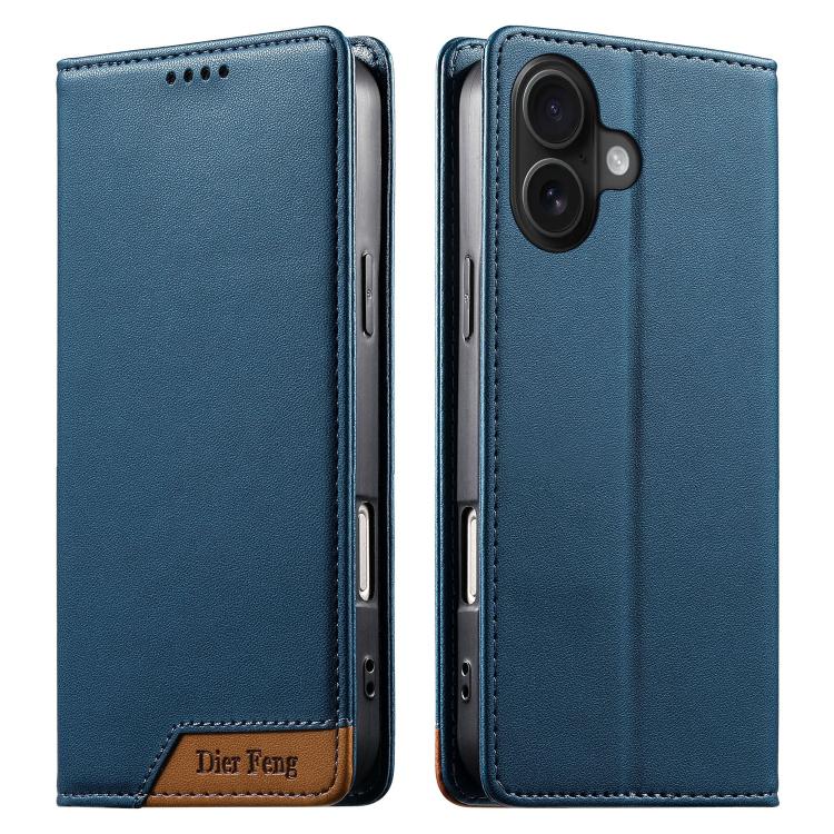 เคสโทรศัพท์หนังวีแกนแม่เหล็ก RFID แบบต่อผ้ารวม Dierfeng สำหรับ iPhone 16, สำหรับ iPhone 15 Pro Max, สำหรับ iPhone 15 Pro, สำหรับ iPhone 15 Plus, สำหรับ iPhone 15, สำหรับ iPhone 14 Plus, สำหรับ iPhone 14 / 13, สำหรับ iPhone 14 Pro
