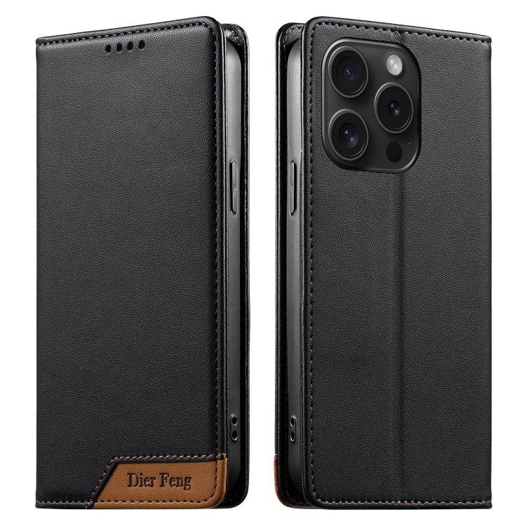 เคสโทรศัพท์หนังวีแกนแม่เหล็ก RFID แบบต่อผ้ารวม Dierfeng สำหรับ iPhone 16, สำหรับ iPhone 15 Pro Max, สำหรับ iPhone 15 Pro, สำหรับ iPhone 15 Plus, สำหรับ iPhone 15, สำหรับ iPhone 14 Plus, สำหรับ iPhone 14 / 13, สำหรับ iPhone 14 Pro