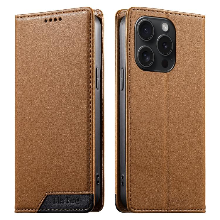 เคสโทรศัพท์หนังวีแกนแม่เหล็ก RFID แบบต่อผ้ารวม Dierfeng สำหรับ iPhone 16, สำหรับ iPhone 15 Pro Max, สำหรับ iPhone 15 Pro, สำหรับ iPhone 15 Plus, สำหรับ iPhone 15, สำหรับ iPhone 14 Plus, สำหรับ iPhone 14 / 13, สำหรับ iPhone 14 Pro
