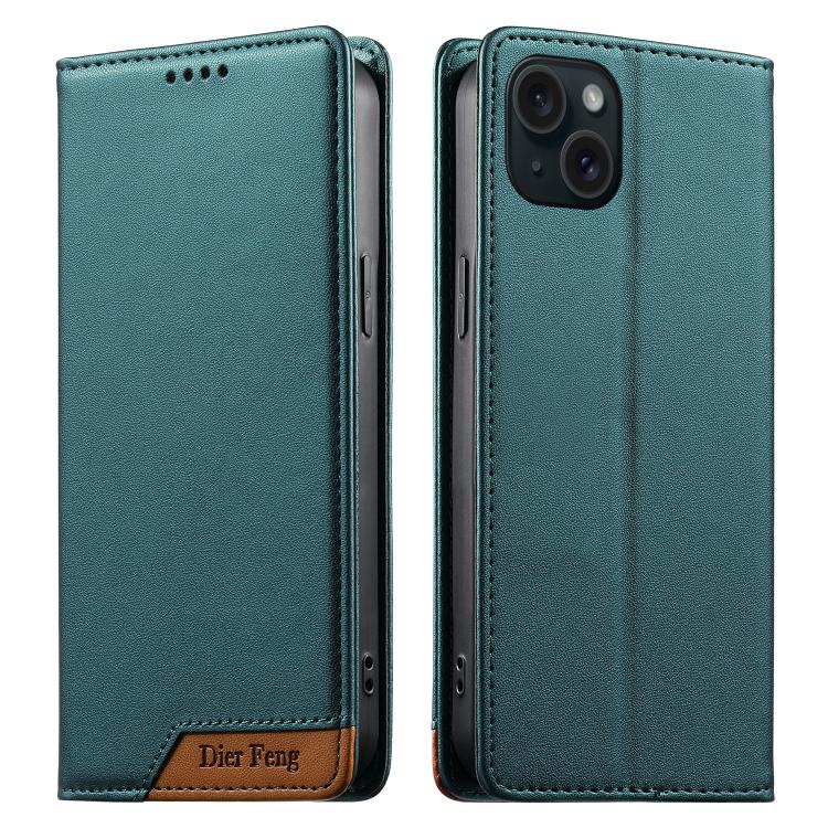 เคสโทรศัพท์หนังวีแกนแม่เหล็ก RFID แบบต่อผ้ารวม Dierfeng สำหรับ iPhone 16, สำหรับ iPhone 15 Pro Max, สำหรับ iPhone 15 Pro, สำหรับ iPhone 15 Plus, สำหรับ iPhone 15, สำหรับ iPhone 14 Plus, สำหรับ iPhone 14 / 13, สำหรับ iPhone 14 Pro