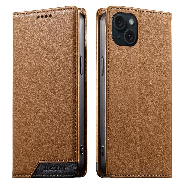 เคสโทรศัพท์หนังวีแกนแม่เหล็ก RFID แบบต่อผ้ารวม Dierfeng สำหรับ iPhone 16, สำหรับ iPhone 15 Pro Max, สำหรับ iPhone 15 Pro, สำหรับ iPhone 15 Plus, สำหรับ iPhone 15, สำหรับ iPhone 14 Plus, สำหรับ iPhone 14 / 13, สำหรับ iPhone 14 Pro