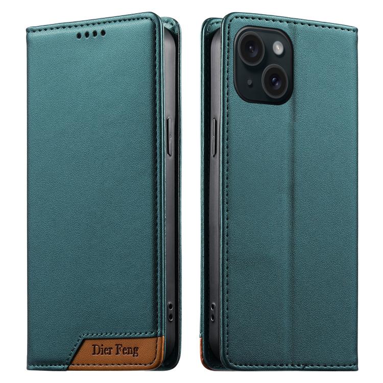 เคสโทรศัพท์หนังวีแกนแม่เหล็ก RFID แบบต่อผ้ารวม Dierfeng สำหรับ iPhone 16, สำหรับ iPhone 15 Pro Max, สำหรับ iPhone 15 Pro, สำหรับ iPhone 15 Plus, สำหรับ iPhone 15, สำหรับ iPhone 14 Plus, สำหรับ iPhone 14 / 13, สำหรับ iPhone 14 Pro