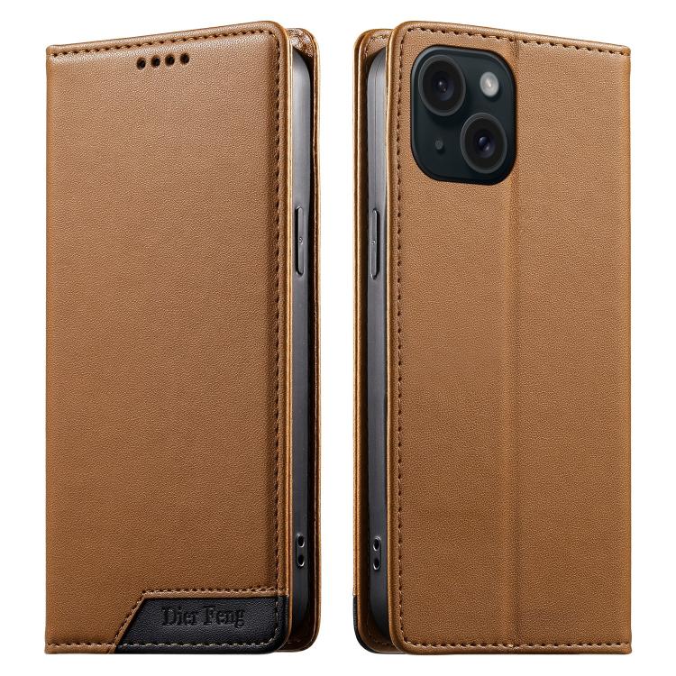 เคสโทรศัพท์หนังวีแกนแม่เหล็ก RFID แบบต่อผ้ารวม Dierfeng สำหรับ iPhone 16, สำหรับ iPhone 15 Pro Max, สำหรับ iPhone 15 Pro, สำหรับ iPhone 15 Plus, สำหรับ iPhone 15, สำหรับ iPhone 14 Plus, สำหรับ iPhone 14 / 13, สำหรับ iPhone 14 Pro