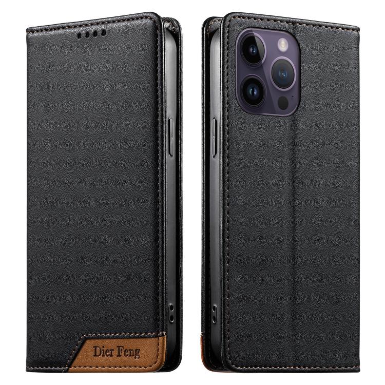 เคสโทรศัพท์หนังวีแกน Dierfeng แบบต่อแม่เหล็กแรงสูง RFID สำหรับ iPhone 14 Pro Max, iPhone SE 2022 / SE 2020 / 8 / 7, iPhone 13 Pro Max, iPhone 13 Pro, iPhone 13 mini, iPhone 12 / 12 Pro, iPhone 12 Pro Max, iPhone 12 mini