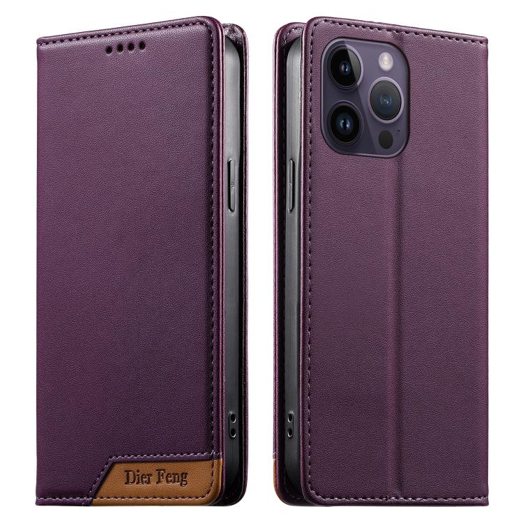 เคสโทรศัพท์หนังวีแกน Dierfeng แบบต่อแม่เหล็กแรงสูง RFID สำหรับ iPhone 14 Pro Max, iPhone SE 2022 / SE 2020 / 8 / 7, iPhone 13 Pro Max, iPhone 13 Pro, iPhone 13 mini, iPhone 12 / 12 Pro, iPhone 12 Pro Max, iPhone 12 mini