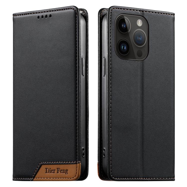 เคสโทรศัพท์หนังวีแกนแม่เหล็ก RFID แบบต่อผ้ารวม Dierfeng สำหรับ iPhone 16, สำหรับ iPhone 15 Pro Max, สำหรับ iPhone 15 Pro, สำหรับ iPhone 15 Plus, สำหรับ iPhone 15, สำหรับ iPhone 14 Plus, สำหรับ iPhone 14 / 13, สำหรับ iPhone 14 Pro