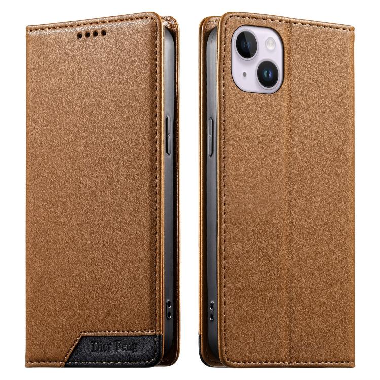 เคสโทรศัพท์หนังวีแกนแม่เหล็ก RFID แบบต่อผ้ารวม Dierfeng สำหรับ iPhone 16, สำหรับ iPhone 15 Pro Max, สำหรับ iPhone 15 Pro, สำหรับ iPhone 15 Plus, สำหรับ iPhone 15, สำหรับ iPhone 14 Plus, สำหรับ iPhone 14 / 13, สำหรับ iPhone 14 Pro