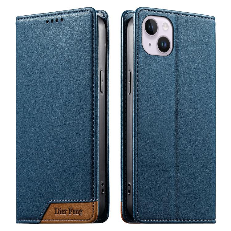 เคสโทรศัพท์หนังวีแกนแม่เหล็ก RFID แบบต่อผ้ารวม Dierfeng สำหรับ iPhone 16, สำหรับ iPhone 15 Pro Max, สำหรับ iPhone 15 Pro, สำหรับ iPhone 15 Plus, สำหรับ iPhone 15, สำหรับ iPhone 14 Plus, สำหรับ iPhone 14 / 13, สำหรับ iPhone 14 Pro