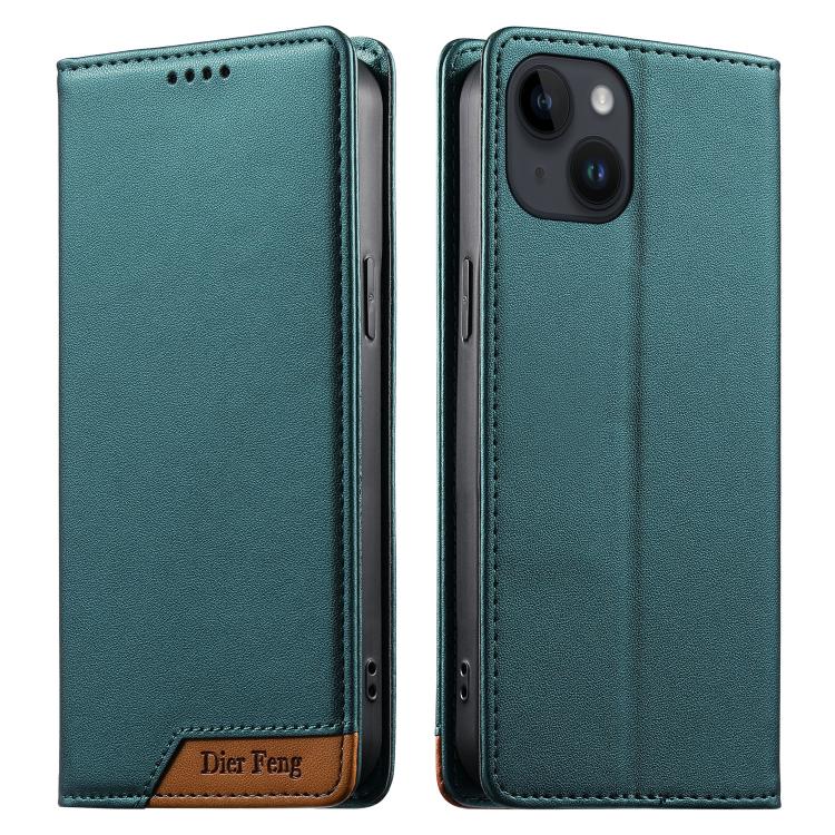 เคสโทรศัพท์หนังวีแกนแม่เหล็ก RFID แบบต่อผ้ารวม Dierfeng สำหรับ iPhone 16, สำหรับ iPhone 15 Pro Max, สำหรับ iPhone 15 Pro, สำหรับ iPhone 15 Plus, สำหรับ iPhone 15, สำหรับ iPhone 14 Plus, สำหรับ iPhone 14 / 13, สำหรับ iPhone 14 Pro