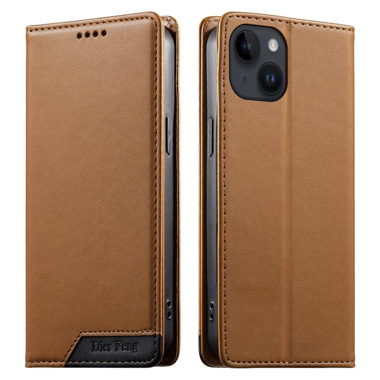 เคสโทรศัพท์หนังวีแกนแม่เหล็ก RFID แบบต่อผ้ารวม Dierfeng สำหรับ iPhone 16, สำหรับ iPhone 15 Pro Max, สำหรับ iPhone 15 Pro, สำหรับ iPhone 15 Plus, สำหรับ iPhone 15, สำหรับ iPhone 14 Plus, สำหรับ iPhone 14 / 13, สำหรับ iPhone 14 Pro