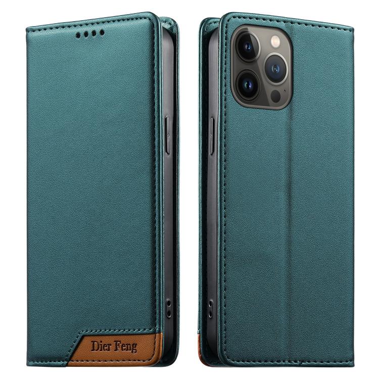 เคสโทรศัพท์หนังวีแกน Dierfeng แบบต่อแม่เหล็กแรงสูง RFID สำหรับ iPhone 14 Pro Max, iPhone SE 2022 / SE 2020 / 8 / 7, iPhone 13 Pro Max, iPhone 13 Pro, iPhone 13 mini, iPhone 12 / 12 Pro, iPhone 12 Pro Max, iPhone 12 mini