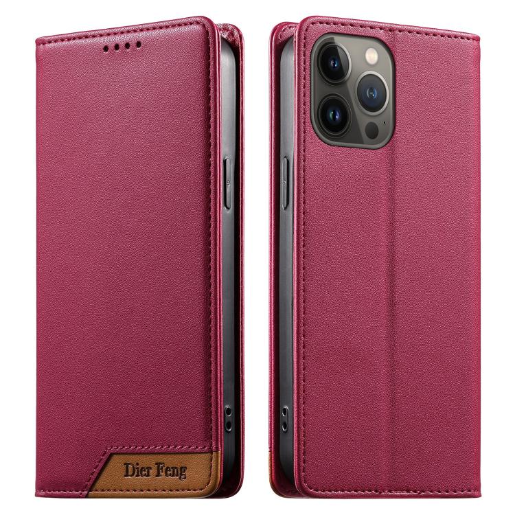 เคสโทรศัพท์หนังวีแกน Dierfeng แบบต่อแม่เหล็กแรงสูง RFID สำหรับ iPhone 14 Pro Max, iPhone SE 2022 / SE 2020 / 8 / 7, iPhone 13 Pro Max, iPhone 13 Pro, iPhone 13 mini, iPhone 12 / 12 Pro, iPhone 12 Pro Max, iPhone 12 mini