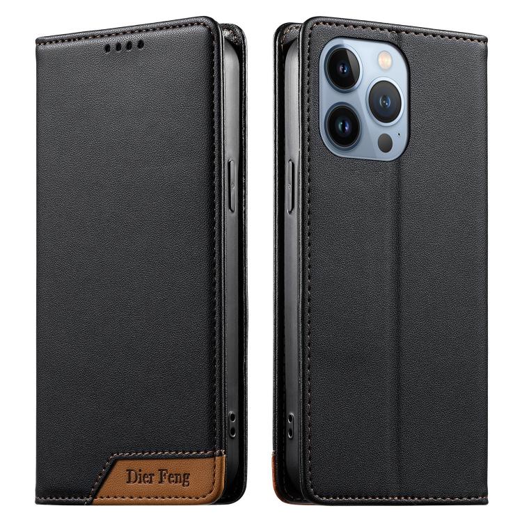 เคสโทรศัพท์หนังวีแกน Dierfeng แบบต่อแม่เหล็กแรงสูง RFID สำหรับ iPhone 14 Pro Max, iPhone SE 2022 / SE 2020 / 8 / 7, iPhone 13 Pro Max, iPhone 13 Pro, iPhone 13 mini, iPhone 12 / 12 Pro, iPhone 12 Pro Max, iPhone 12 mini