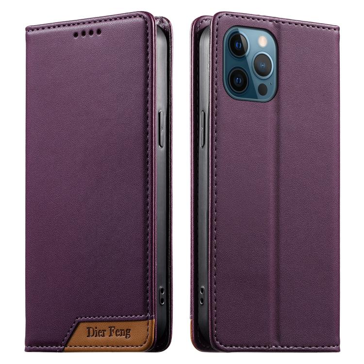 เคสโทรศัพท์หนังวีแกน Dierfeng แบบต่อแม่เหล็กแรงสูง RFID สำหรับ iPhone 14 Pro Max, iPhone SE 2022 / SE 2020 / 8 / 7, iPhone 13 Pro Max, iPhone 13 Pro, iPhone 13 mini, iPhone 12 / 12 Pro, iPhone 12 Pro Max, iPhone 12 mini