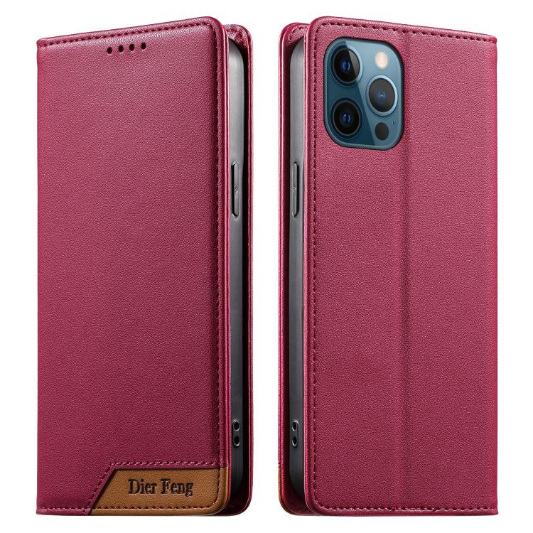เคสโทรศัพท์หนังวีแกน Dierfeng แบบต่อแม่เหล็กแรงสูง RFID สำหรับ iPhone 14 Pro Max, iPhone SE 2022 / SE 2020 / 8 / 7, iPhone 13 Pro Max, iPhone 13 Pro, iPhone 13 mini, iPhone 12 / 12 Pro, iPhone 12 Pro Max, iPhone 12 mini