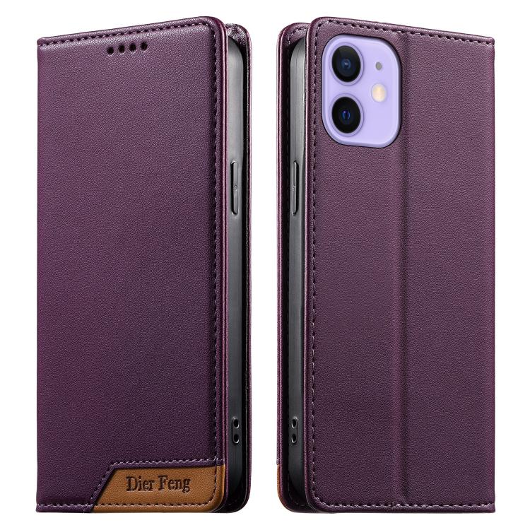 เคสโทรศัพท์หนังวีแกน Dierfeng แบบต่อแม่เหล็กแรงสูง RFID สำหรับ iPhone 14 Pro Max, iPhone SE 2022 / SE 2020 / 8 / 7, iPhone 13 Pro Max, iPhone 13 Pro, iPhone 13 mini, iPhone 12 / 12 Pro, iPhone 12 Pro Max, iPhone 12 mini