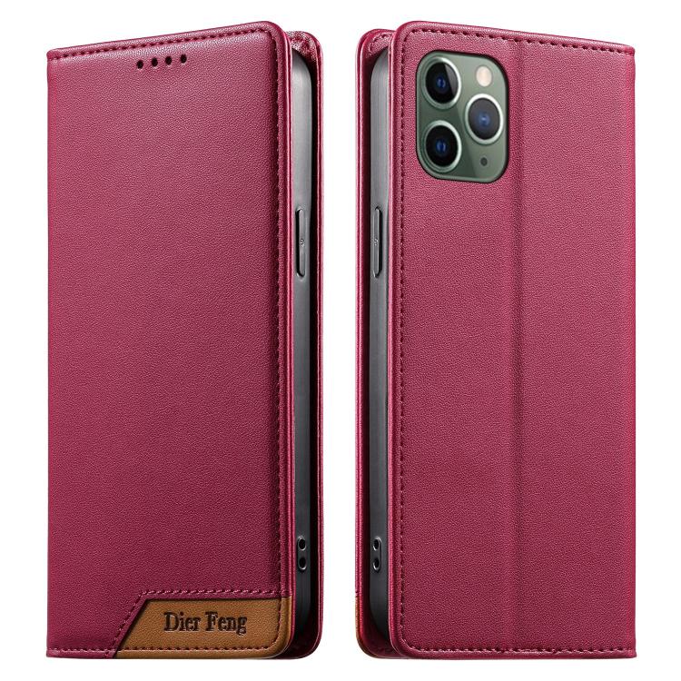 เคสโทรศัพท์หนังวีแกน Dierfeng แบบต่อแม่เหล็กแรงสูง RFID สำหรับ iPhone 11 Pro Max, iPhone 11, iPhone 11 Pro, iPhone X / XS, iPhone XR, iPhone XS Max, iPhone 8 Plus / 7 Plus