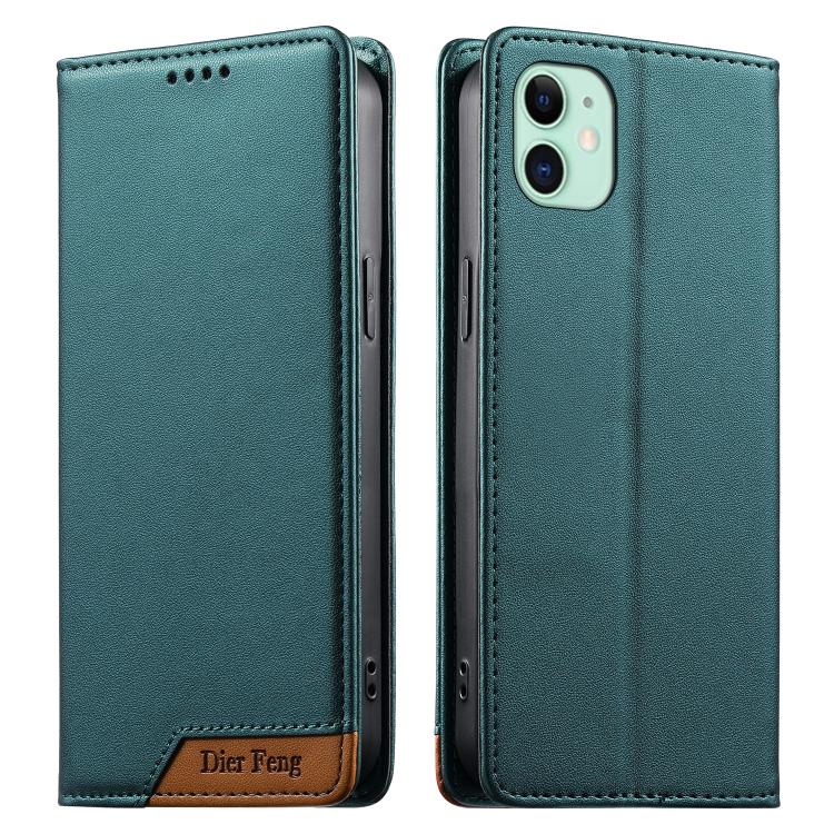 เคสโทรศัพท์หนังวีแกน Dierfeng แบบต่อแม่เหล็กแรงสูง RFID สำหรับ iPhone 11 Pro Max, iPhone 11, iPhone 11 Pro, iPhone X / XS, iPhone XR, iPhone XS Max, iPhone 8 Plus / 7 Plus