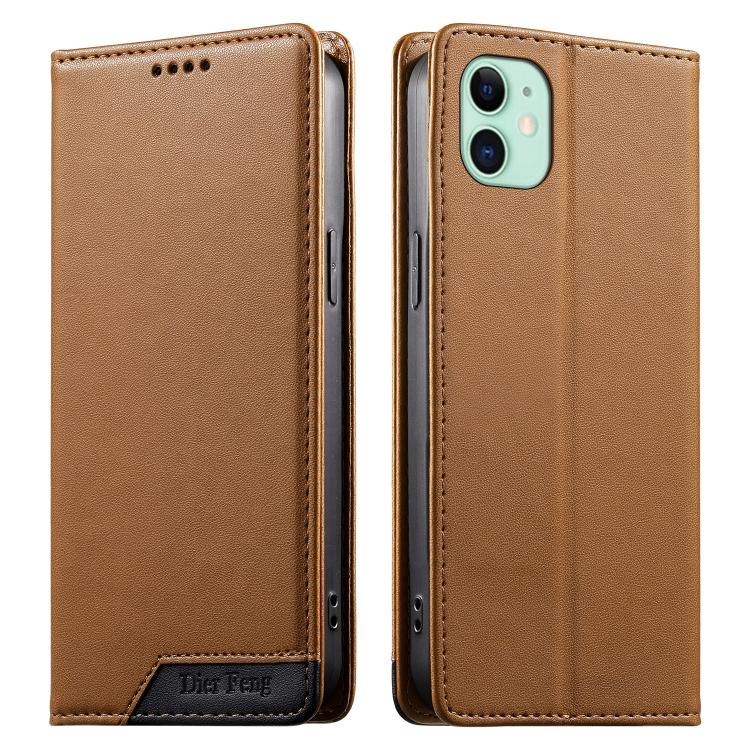 เคสโทรศัพท์หนังวีแกน Dierfeng แบบต่อแม่เหล็กแรงสูง RFID สำหรับ iPhone 11 Pro Max, iPhone 11, iPhone 11 Pro, iPhone X / XS, iPhone XR, iPhone XS Max, iPhone 8 Plus / 7 Plus