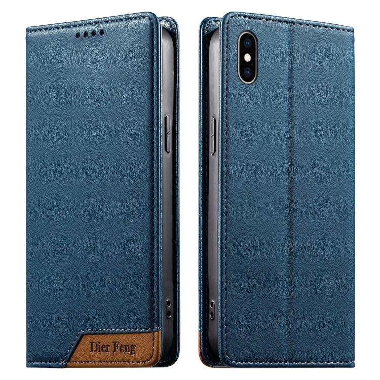 เคสโทรศัพท์หนังวีแกน Dierfeng แบบต่อแม่เหล็กแรงสูง RFID สำหรับ iPhone 11 Pro Max, iPhone 11, iPhone 11 Pro, iPhone X / XS, iPhone XR, iPhone XS Max, iPhone 8 Plus / 7 Plus