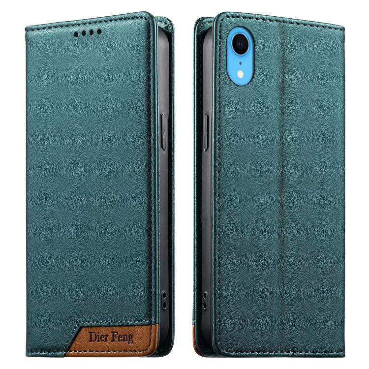 เคสโทรศัพท์หนังวีแกน Dierfeng แบบต่อแม่เหล็กแรงสูง RFID สำหรับ iPhone 11 Pro Max, iPhone 11, iPhone 11 Pro, iPhone X / XS, iPhone XR, iPhone XS Max, iPhone 8 Plus / 7 Plus