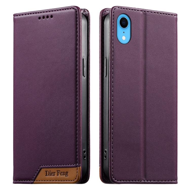 เคสโทรศัพท์หนังวีแกน Dierfeng แบบต่อแม่เหล็กแรงสูง RFID สำหรับ iPhone 11 Pro Max, iPhone 11, iPhone 11 Pro, iPhone X / XS, iPhone XR, iPhone XS Max, iPhone 8 Plus / 7 Plus