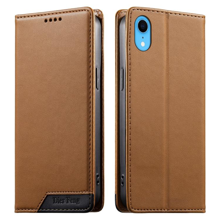 เคสโทรศัพท์หนังวีแกน Dierfeng แบบต่อแม่เหล็กแรงสูง RFID สำหรับ iPhone 11 Pro Max, iPhone 11, iPhone 11 Pro, iPhone X / XS, iPhone XR, iPhone XS Max, iPhone 8 Plus / 7 Plus