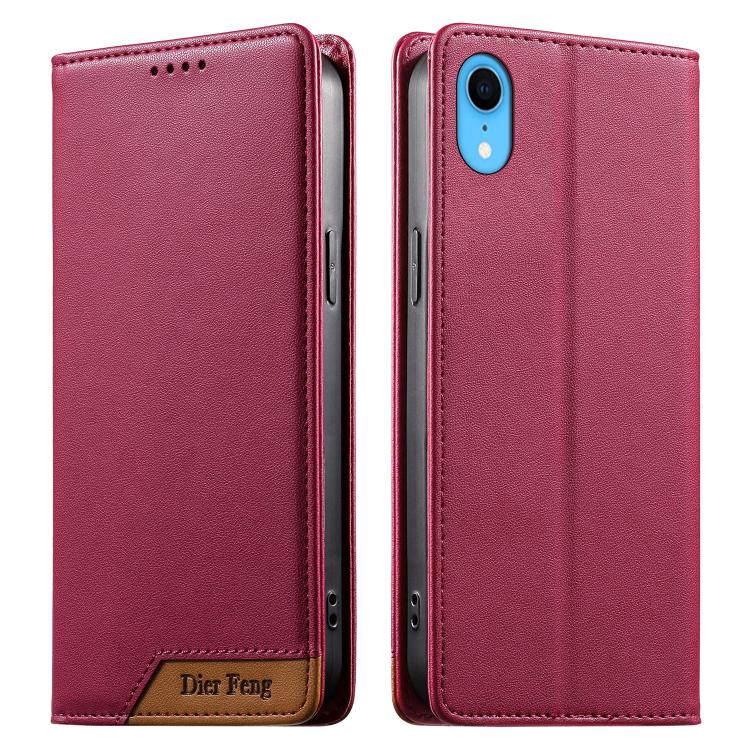 เคสโทรศัพท์หนังวีแกน Dierfeng แบบต่อแม่เหล็กแรงสูง RFID สำหรับ iPhone 11 Pro Max, iPhone 11, iPhone 11 Pro, iPhone X / XS, iPhone XR, iPhone XS Max, iPhone 8 Plus / 7 Plus