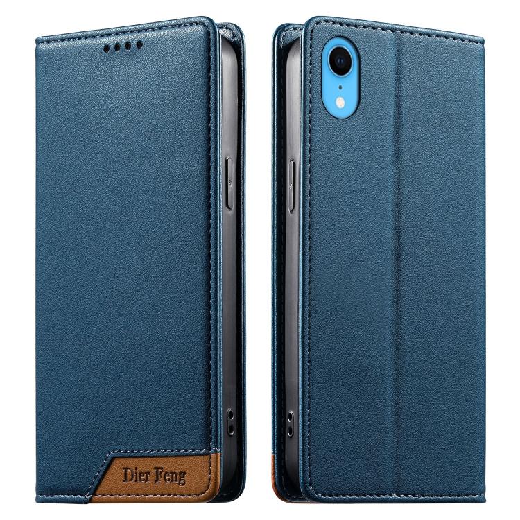 เคสโทรศัพท์หนังวีแกน Dierfeng แบบต่อแม่เหล็กแรงสูง RFID สำหรับ iPhone 11 Pro Max, iPhone 11, iPhone 11 Pro, iPhone X / XS, iPhone XR, iPhone XS Max, iPhone 8 Plus / 7 Plus