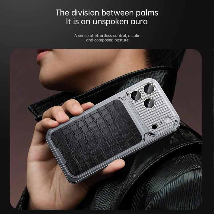 เคสโทรศัพท์โลหะแม่เหล็กลายหนังหรูพร้อมหัวเข็มขัดสปริง สำหรับ iPhone 17 Pro Max, สำหรับ iPhone 17 Pro