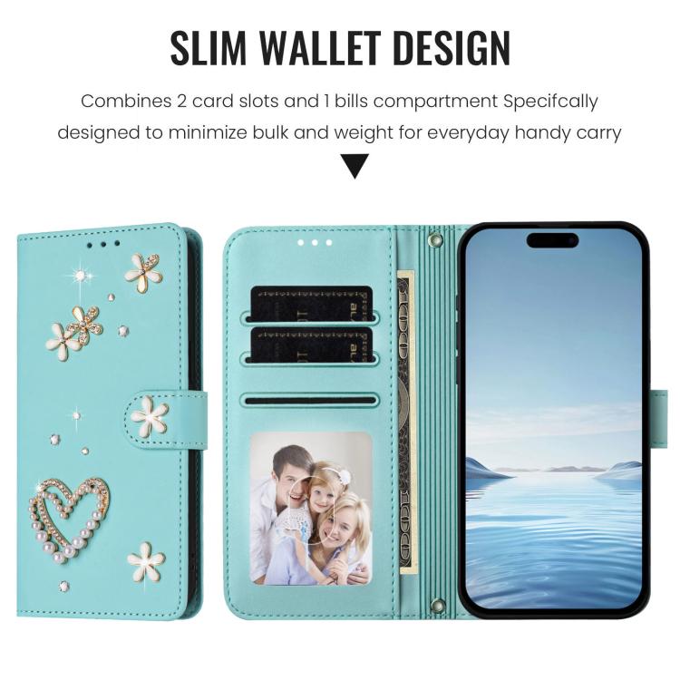 เคสโทรศัพท์หนังวีแกนลายหัวใจดอกไม้สองชั้น ZS01 พร้อมสายรัดข้อมือ สำหรับ iPhone 16 Pro, สำหรับ iPhone 16 Plus, สำหรับ iPhone 16, สำหรับ iPhone 15 Pro Max, สำหรับ iPhone 15 Pro, สำหรับ iPhone 15 Plus