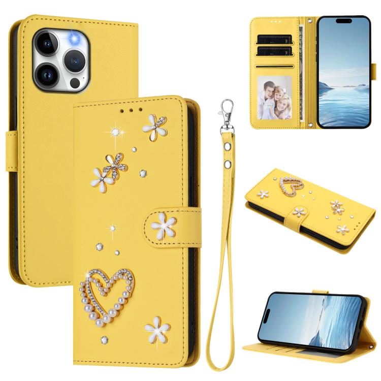 เคสโทรศัพท์หนังวีแกนลายหัวใจดอกไม้สองชั้น ZS01 พร้อมสายรัดข้อมือ สำหรับ iPhone 16 Pro, สำหรับ iPhone 16 Plus, สำหรับ iPhone 16, สำหรับ iPhone 15 Pro Max, สำหรับ iPhone 15 Pro, สำหรับ iPhone 15 Plus