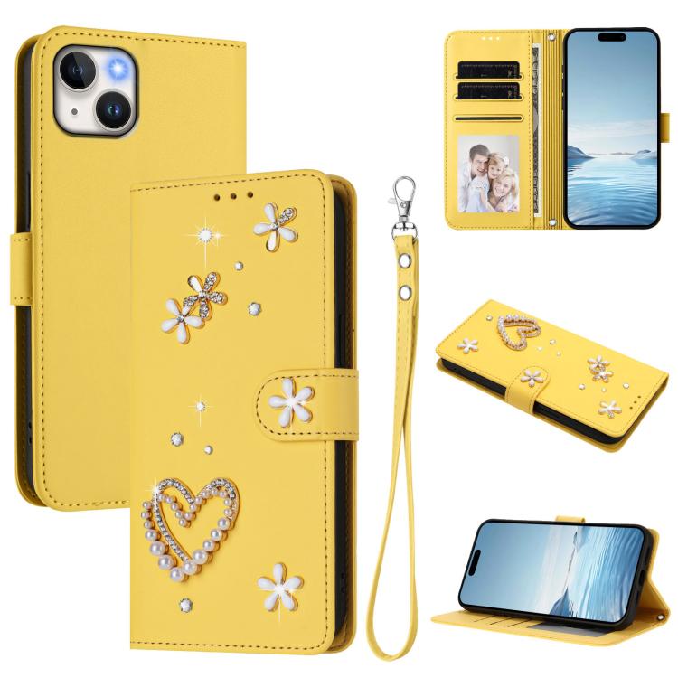 เคสโทรศัพท์หนังวีแกนลายหัวใจดอกไม้สองชั้น ZS01 พร้อมสายรัดข้อมือ สำหรับ iPhone 16 Pro, สำหรับ iPhone 16 Plus, สำหรับ iPhone 16, สำหรับ iPhone 15 Pro Max, สำหรับ iPhone 15 Pro, สำหรับ iPhone 15 Plus