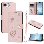 เคสโทรศัพท์หนังวีแกนสองชั้นลายหัวใจดอกไม้พร้อมสายคล้องข้อมือ ZS01, สำหรับ iPhone 17e / 16e, สำหรับ iPhone 17 Pro Max, สำหรับ iPhone 17 Pro, สำหรับ iPhone 17, สำหรับ iPhone Air, สำหรับ iPhone 16 Pro Max
