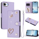เคสโทรศัพท์หนังวีแกนสองชั้นลายหัวใจดอกไม้พร้อมสายคล้องข้อมือ ZS01, สำหรับ iPhone 17e / 16e, สำหรับ iPhone 17 Pro Max, สำหรับ iPhone 17 Pro, สำหรับ iPhone 17, สำหรับ iPhone Air, สำหรับ iPhone 16 Pro Max